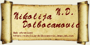Nikolija Dolbočanović vizit kartica